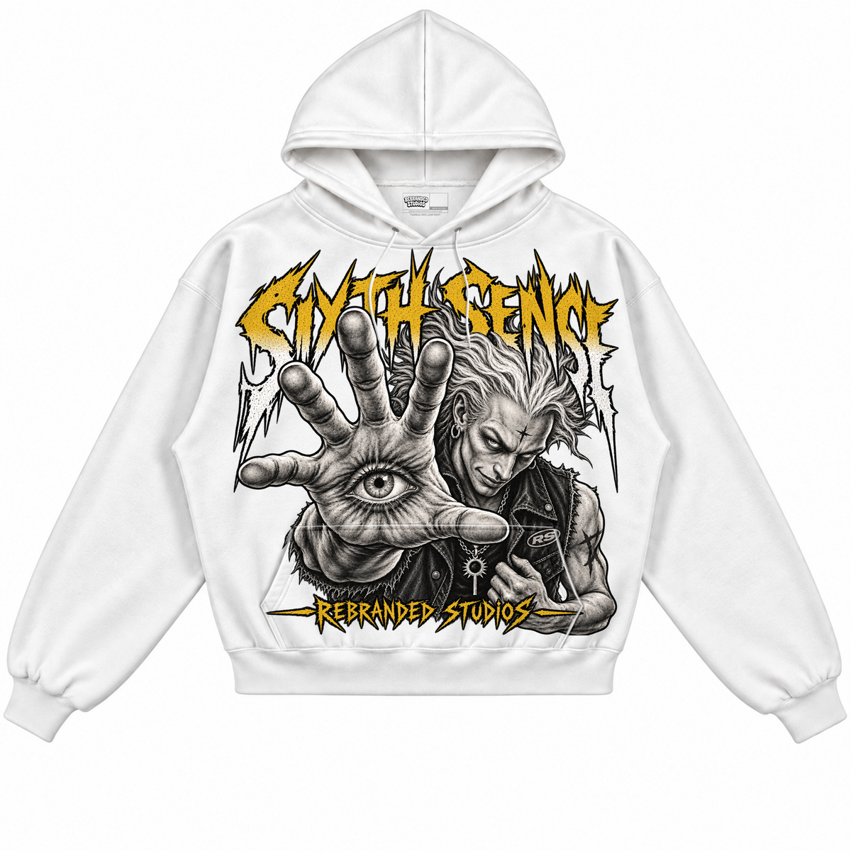 Rebranded Studios apparel — front without sneakers