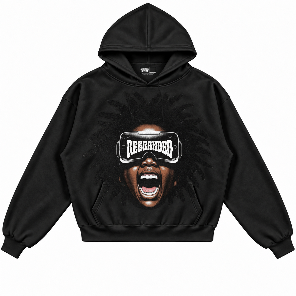 Rebranded Studios apparel — front without sneakers