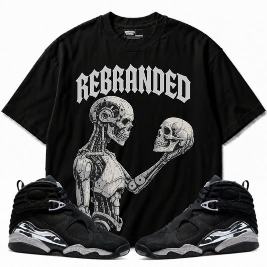 Rebranded Studios apparel — front styled with matching sneakers