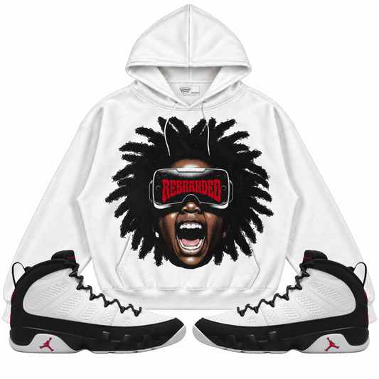 Rebranded Studios apparel — front styled with matching sneakers