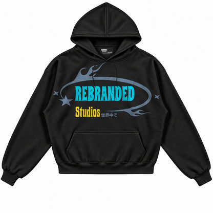 Rebranded Studios apparel — front without sneakers