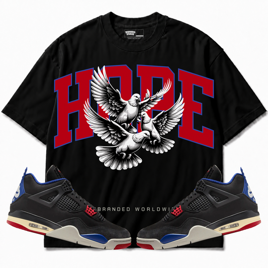 Rebranded Studios apparel — front styled with matching sneakers