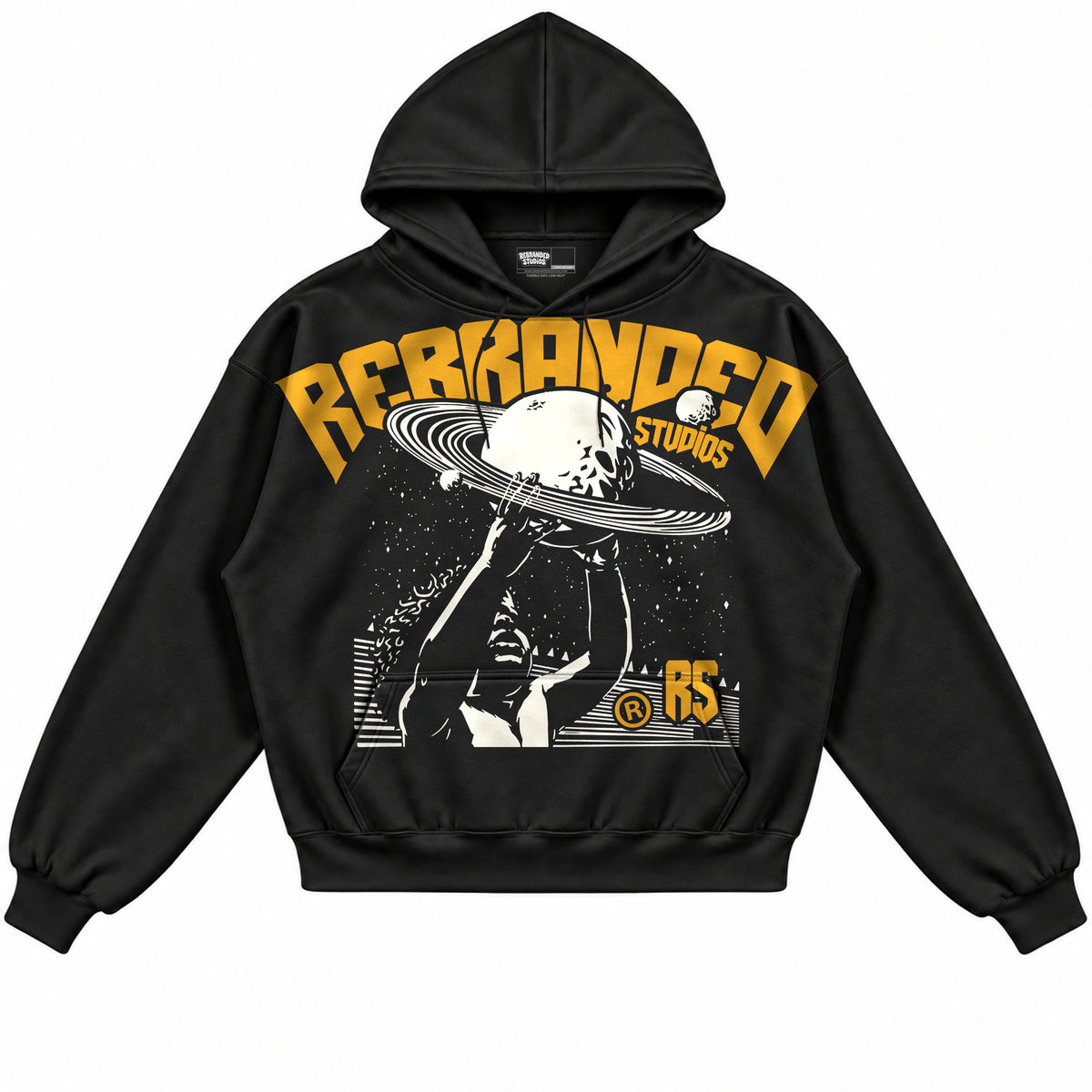 Rebranded Studios apparel — front without sneakers