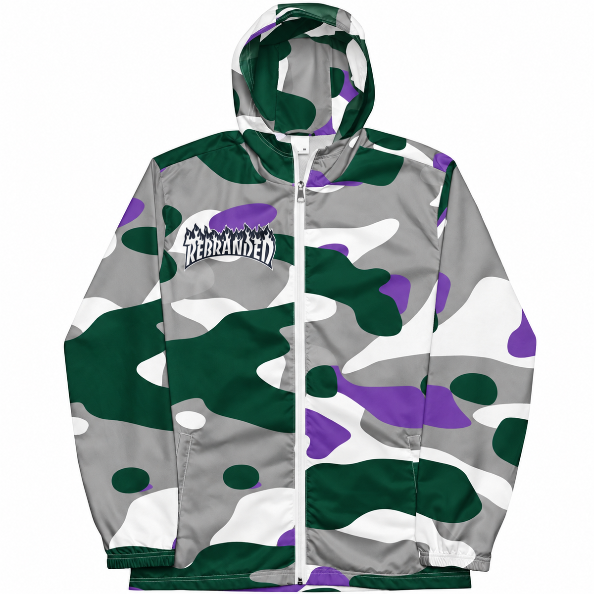 Rebranded Studios Classic Camo Air Jordan 12 Bucks Windbreaker - front