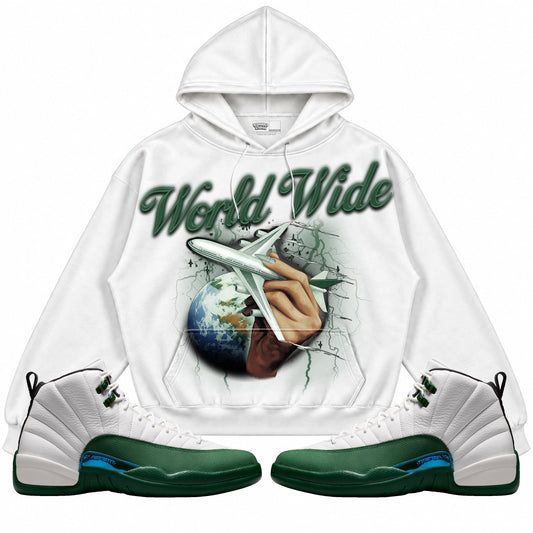Rebranded Studios World Wide Air Jordan 12 Bucks Hoodie — main