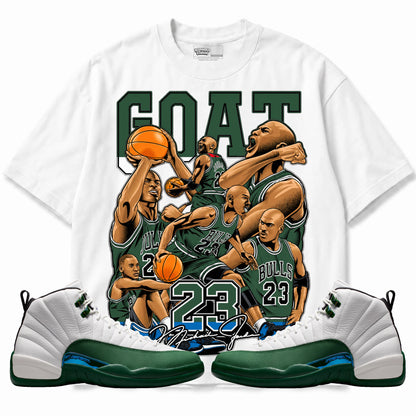 Rebranded Studios GOAT Michael Jordan Air Jordan 12 Bucks T-shirt — main