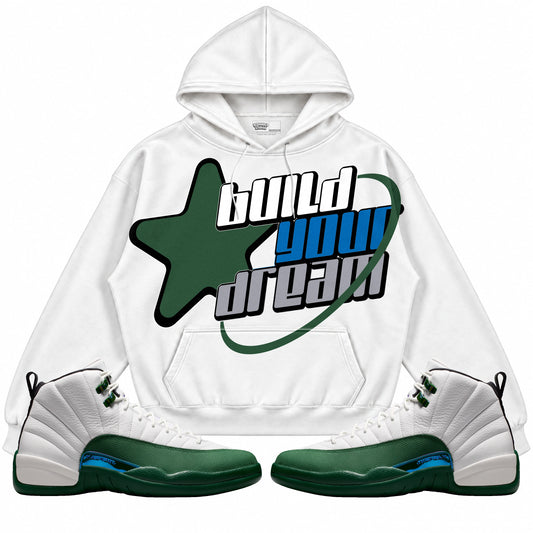 Rebranded Studios Build Your Dream Air Jordan 12 Bucks Hoodie — main