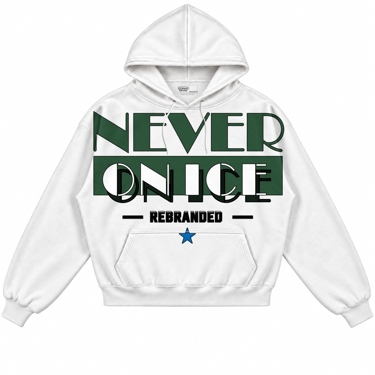 Rebranded Studios Never On Ice Air Jordan 12 Bucks Hoodie — front