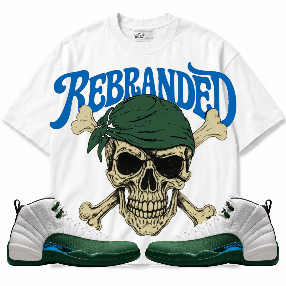 Rebranded Studios Pirate Air Jordan 12 Bucks T-shirt — main