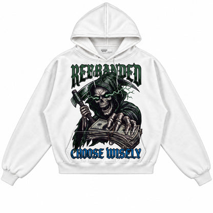 Rebranded Studios Choose Wisely Air Jordan 12 Bucks Hoodie — front