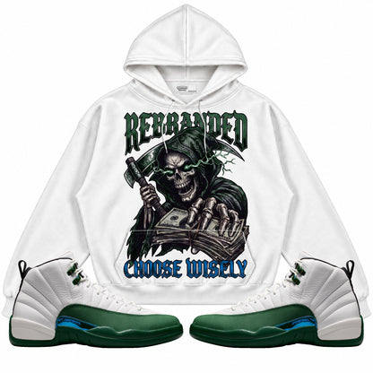 Rebranded Studios Choose Wisely Air Jordan 12 Bucks Hoodie — main