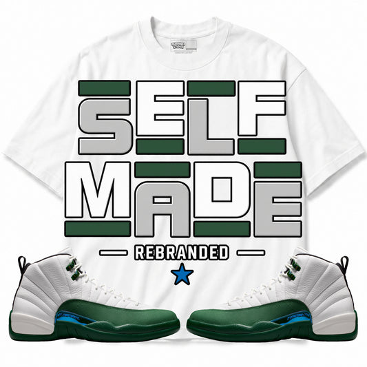 Rebranded Studios Self Made Air Jordan 12 Bucks T-shirt — main