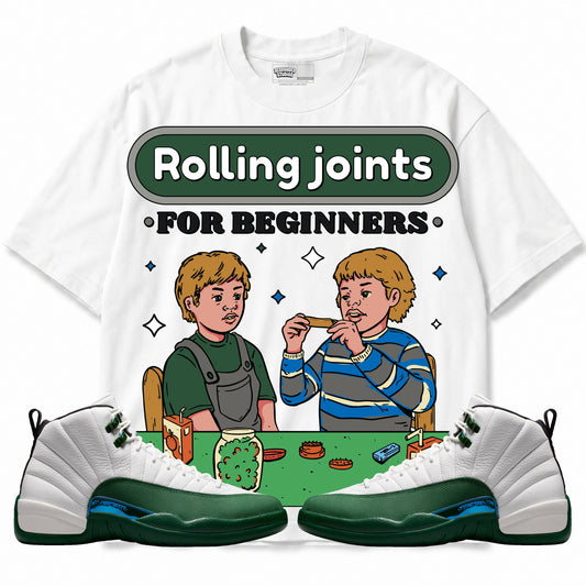 Rebranded Studios Rolling Joints For Beginners Air Jordan 12 Bucks T-shirt — main
