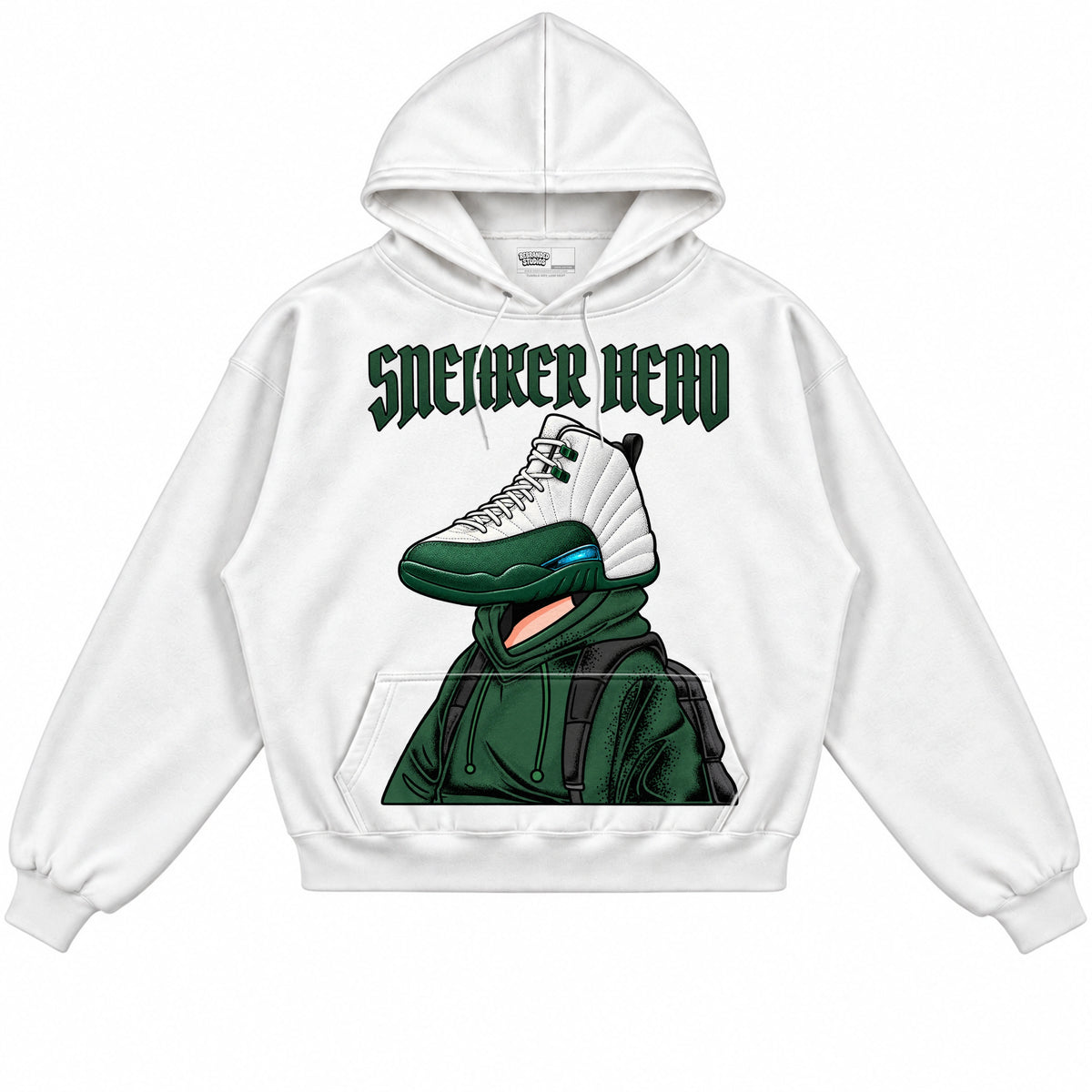 Rebranded Studios Sneaker Head Air Jordan 12 Bucks Hoodie — front