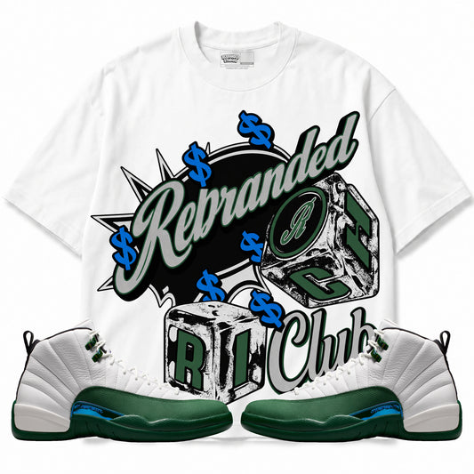 Rebranded Studios Rich Club Air Jordan 12 Bucks T-shirt — main