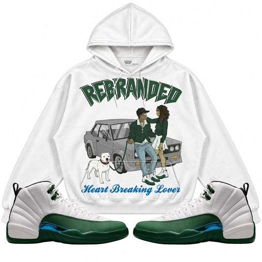 Rebranded Studios Heart Breaking Lover 2.0 Air Jordan 12 Bucks Hoodie — main