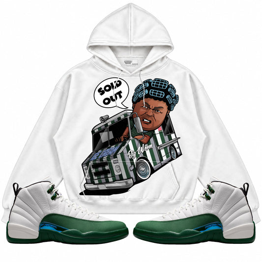 Rebranded Studios Big Worm Air Jordan 12 Bucks Hoodie — main