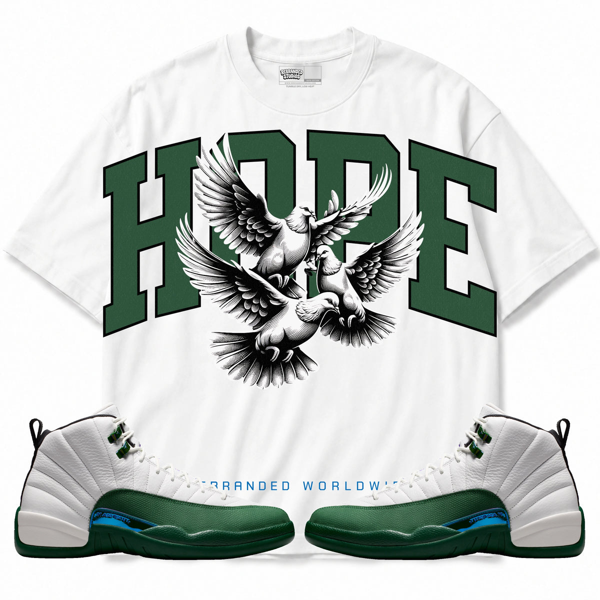 Rebranded Studios Hope Air Jordan 12 Bucks T-shirt — main