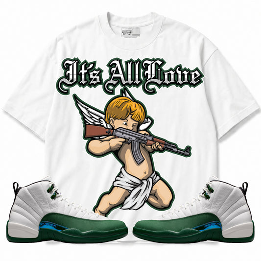 Rebranded Studios It's All Love Air Jordan 12 Bucks T-shirt — main