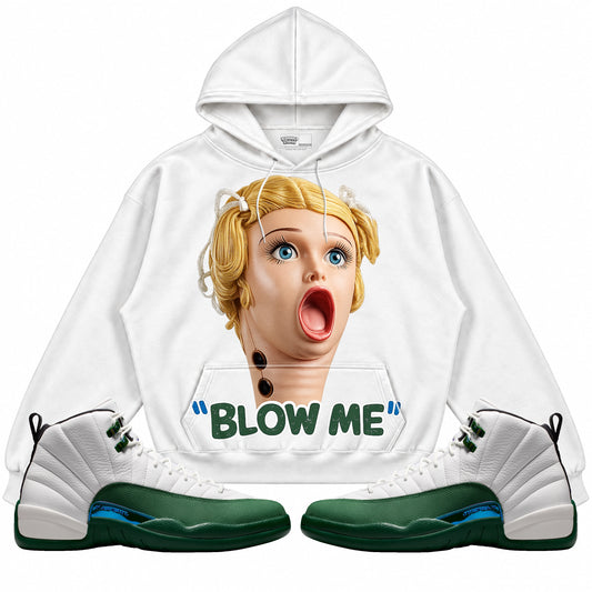 Rebranded Studios Blow Me Air Jordan 12 Bucks Hoodie — main