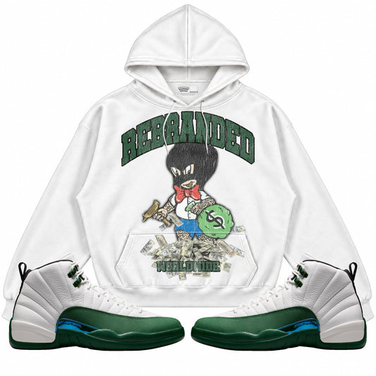 Rebranded Studios Money Man Air Jordan 12 Bucks Hoodie — main