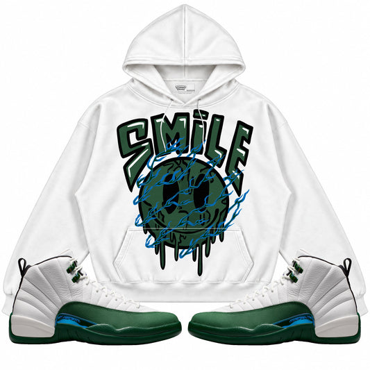 Rebranded Studios Flaming Smile Air Jordan 12 Bucks Hoodie — main
