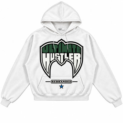 Rebranded Studios Ultimate Hustler Air Jordan 12 Bucks Hoodie — front