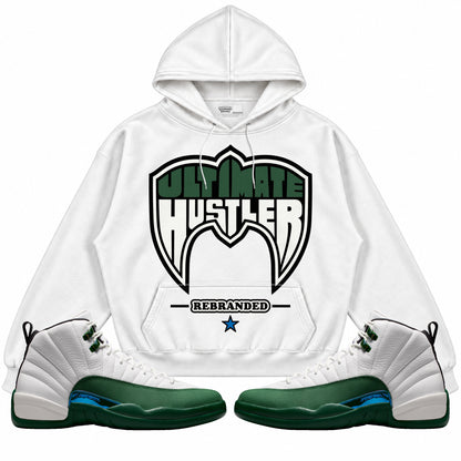 Rebranded Studios Ultimate Hustler Air Jordan 12 Bucks Hoodie — main