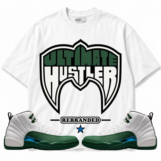 Rebranded Studios Ultimate Hustler Air Jordan 12 Bucks T-shirt — main
