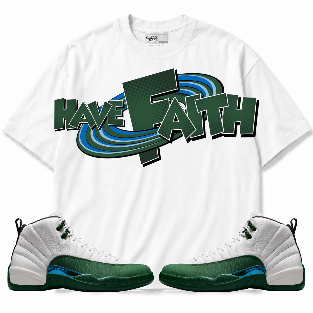Rebranded Studios SpaceJam Hf Air Jordan 12 Bucks T-shirt — main