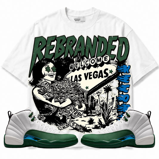 Rebranded Studios Records Air Jordan 12 Bucks T-shirt — main