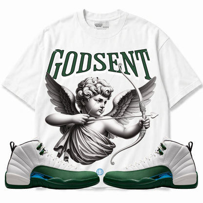 Rebranded Studios God Sent 2.0 Air Jordan 12 Bucks T-shirt — main
