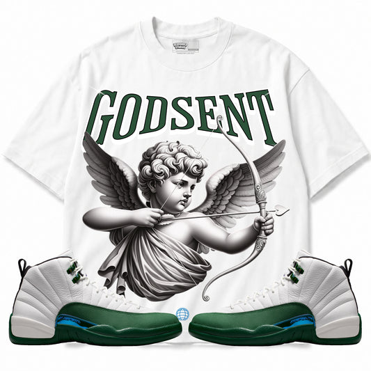 Rebranded Studios God Sent 2.0 Air Jordan 12 Bucks T-shirt — main
