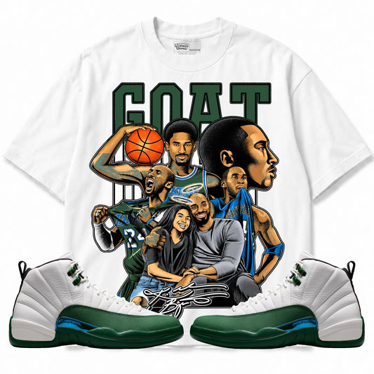 Rebranded Studios GOAT Kobe Air Jordan 12 Bucks T-shirt — main