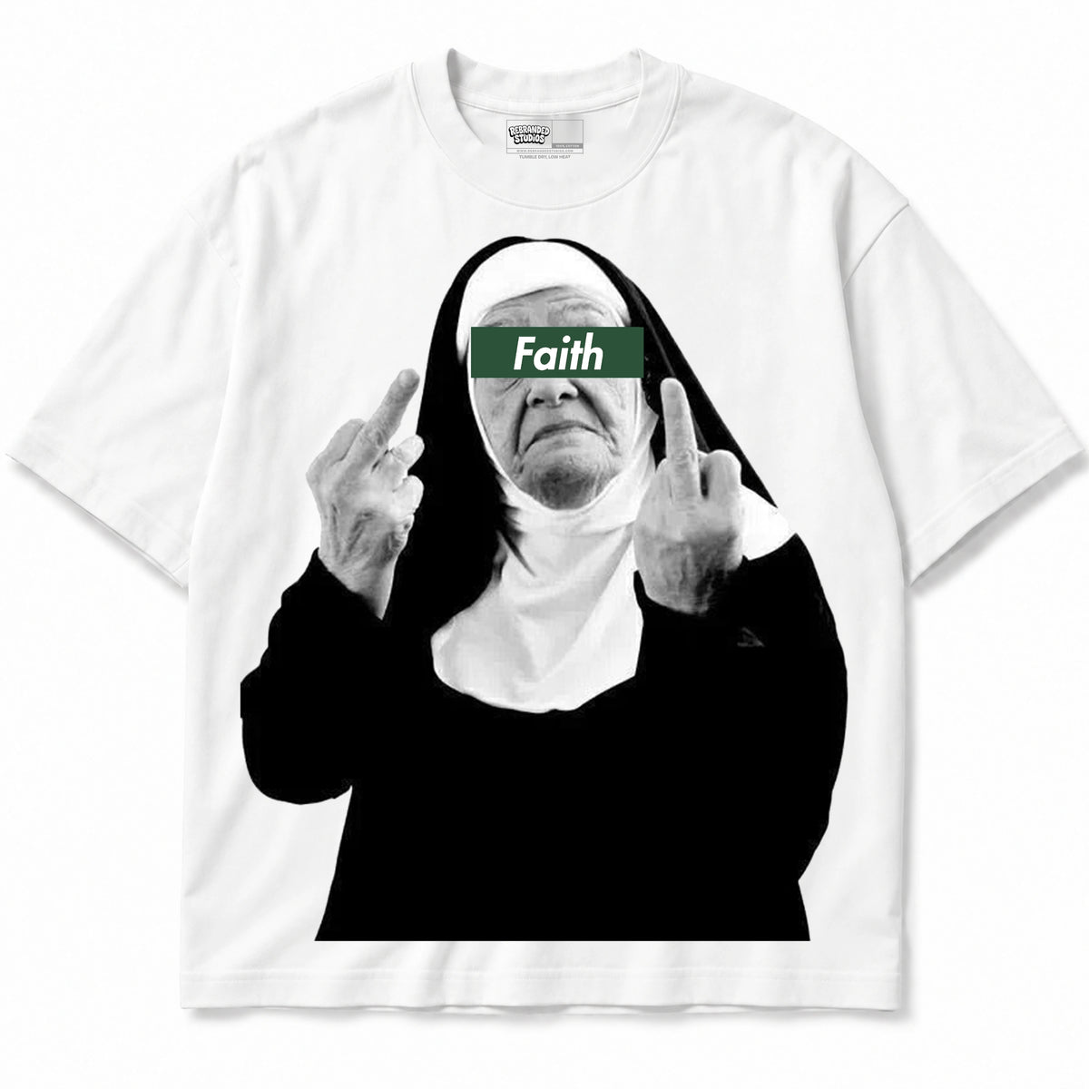 Rebranded Studios F**k Em Air Jordan 12 Bucks T-shirt — front