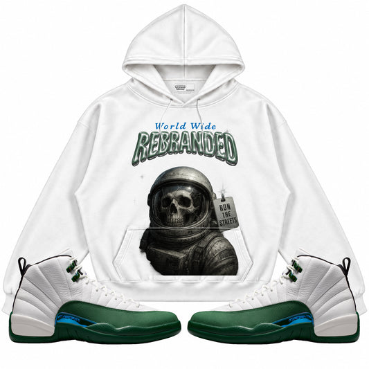 Rebranded Studios WW Run The Streets Air Jordan 12 Bucks Hoodie — main