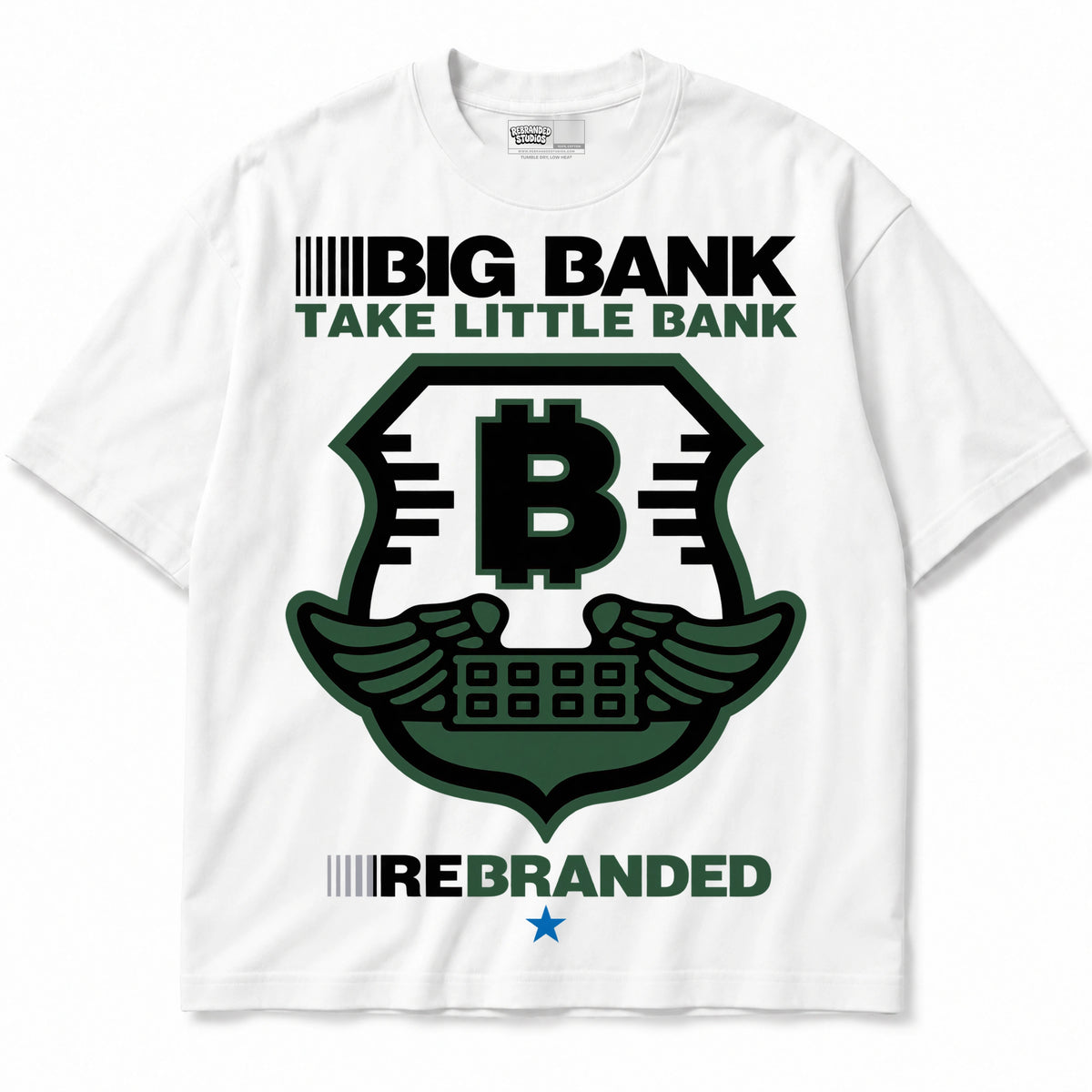 Rebranded Studios Big Bank Take Little Bank Air Jordan 12 Bucks T-shirt — front