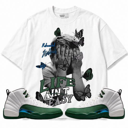 Rebranded Studios Life Ain't Easy 2.0 Air Jordan 12 Bucks T-shirt — main