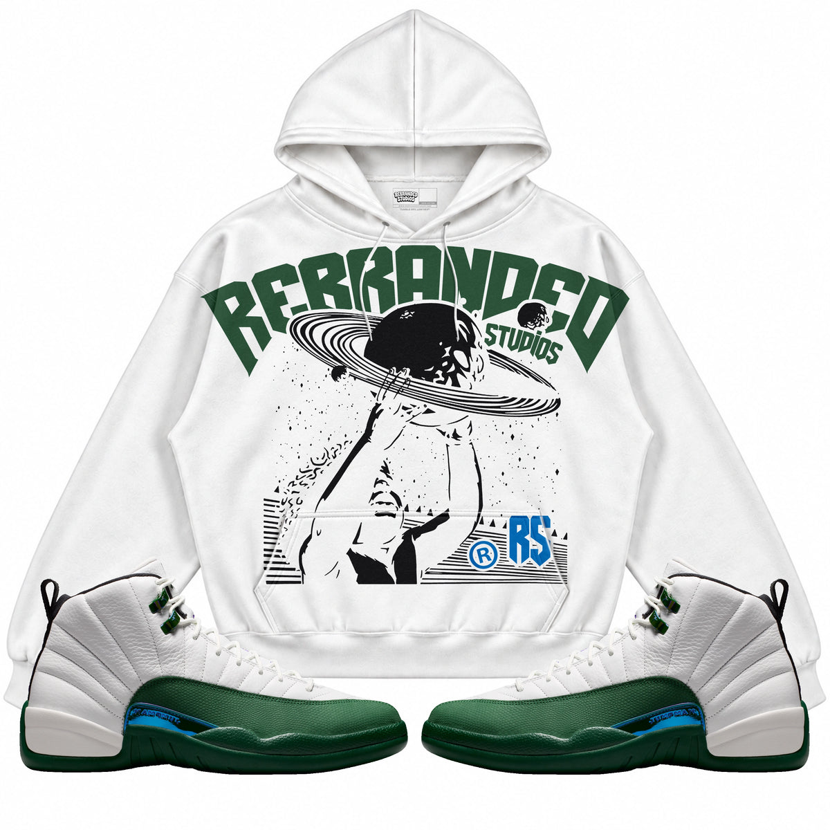 Rebranded Studios Studios Air Jordan 12 Bucks Hoodie — main