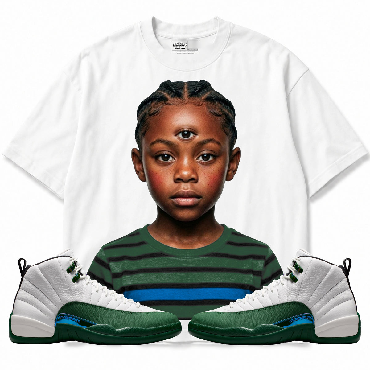 Rebranded Studios The Third Eye Air Jordan 12 Bucks T-shirt — main