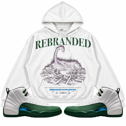 Rebranded Studios Scorpion Air Jordan 12 Bucks Hoodie — main