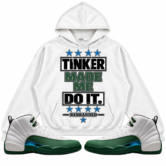 Rebranded Studios Tinker Made Me Do It Air Jordan 12 Bucks Hoodie — main