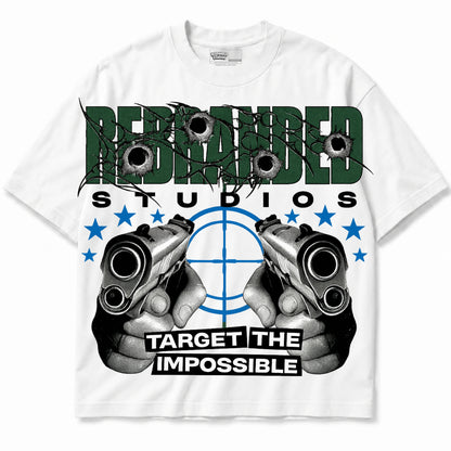 Rebranded Studios Target The Impossible Air Jordan 12 Bucks T-shirt — front