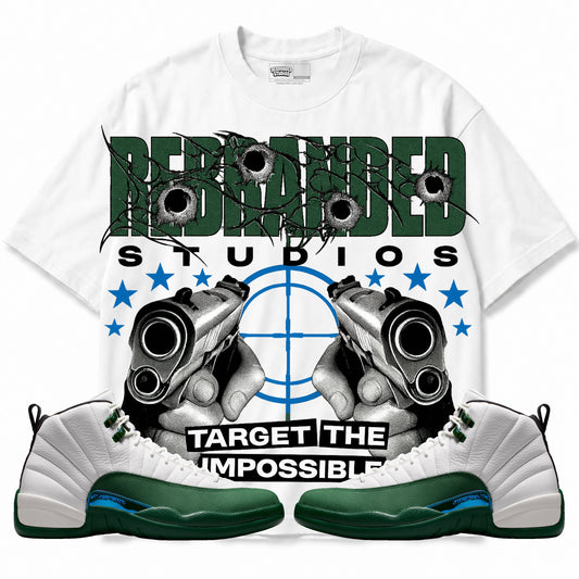 Rebranded Studios Target The Impossible Air Jordan 12 Bucks T-shirt — main