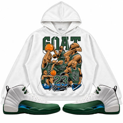 Rebranded Studios GOAT Michael Jordan Air Jordan 12 Bucks Hoodie — main