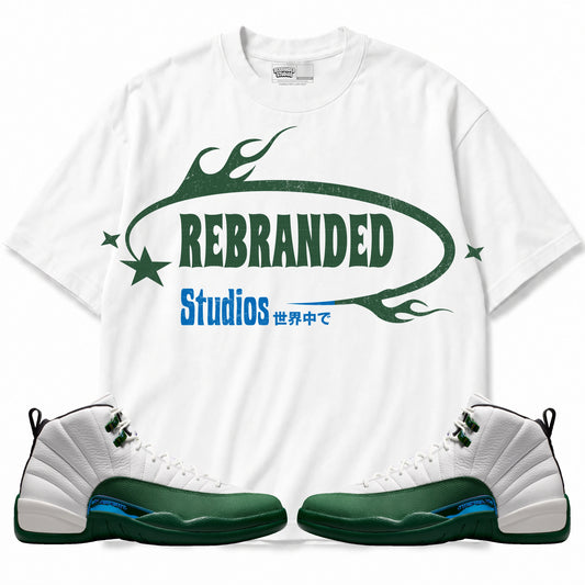 Rebranded Studios Studios 2.0 Air Jordan 12 Bucks T-shirt — main