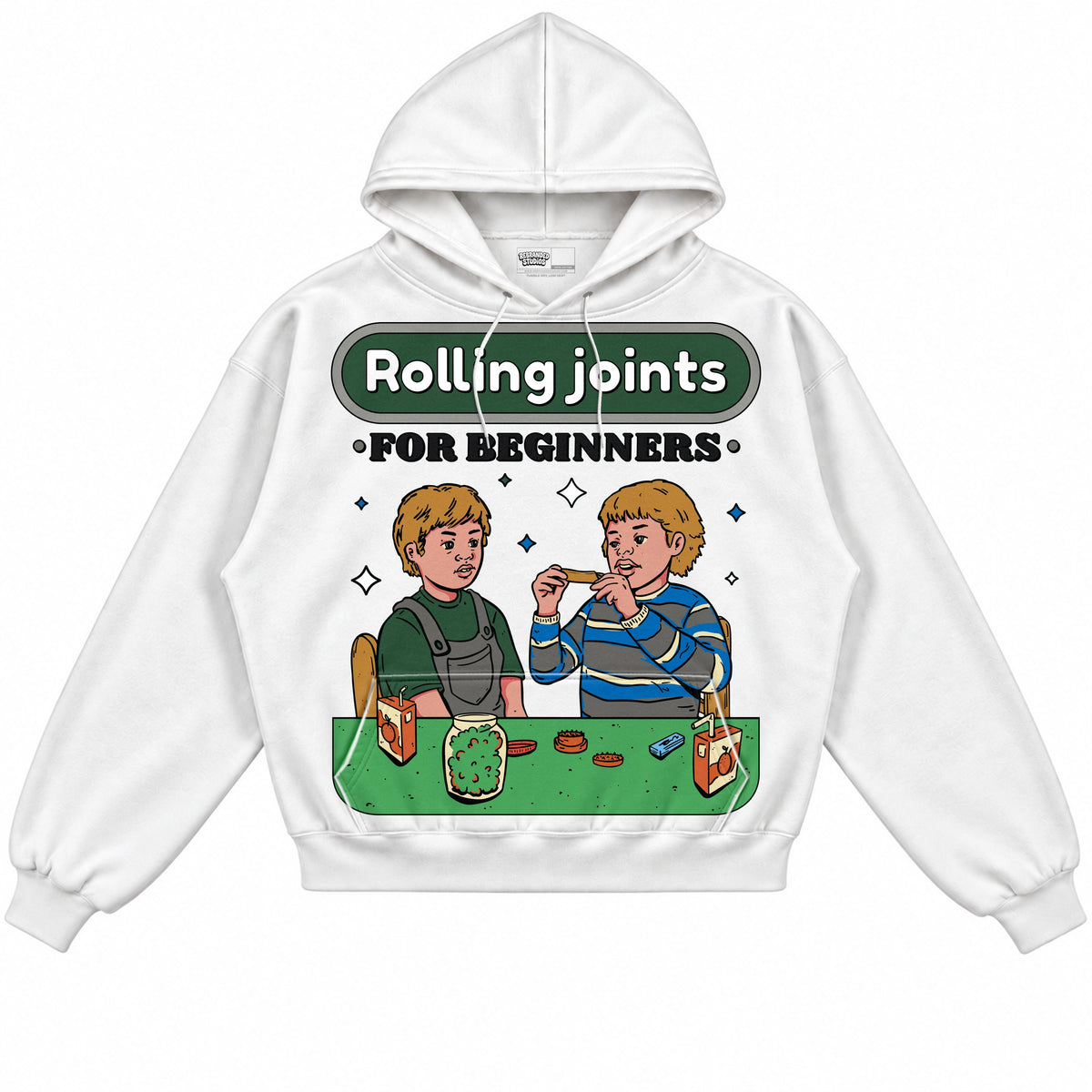 Rebranded Studios Rolling Joints For Beginners Air Jordan 12 Bucks Hoodie — front