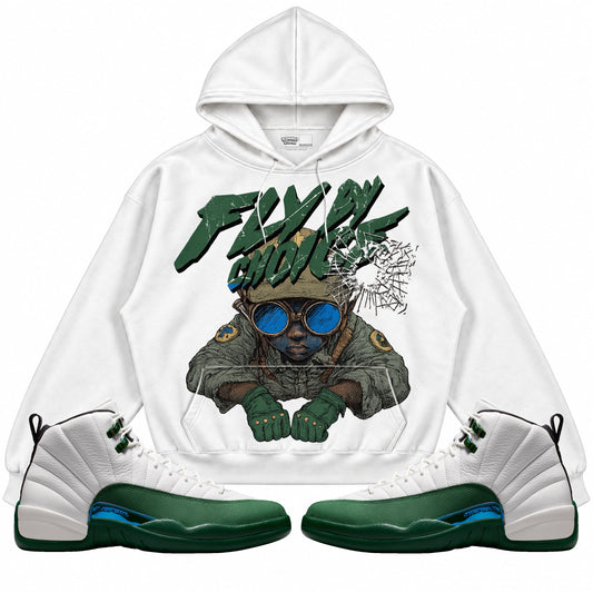 Rebranded Studios Fly By Choice Air Jordan 12 Bucks Hoodie — main