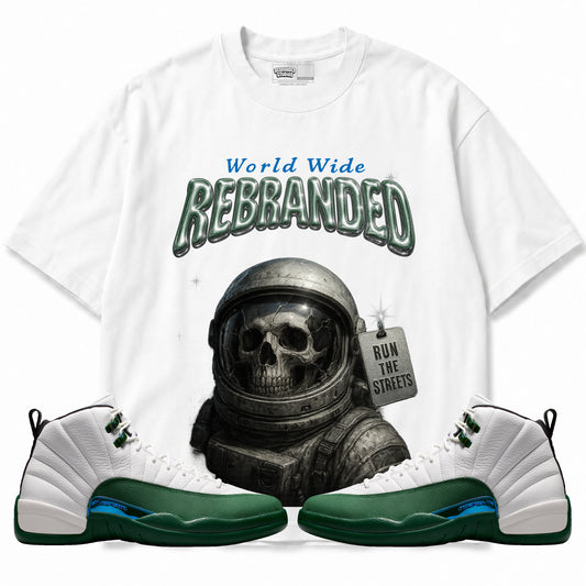 Rebranded Studios WW Run The Streets Air Jordan 12 Bucks T-shirt — main