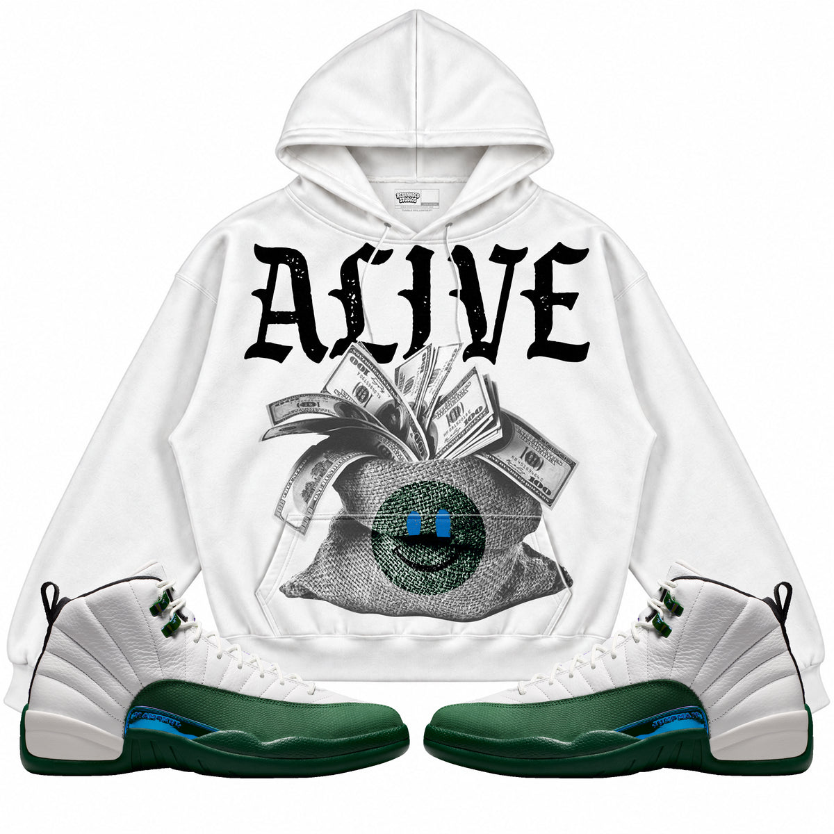 Rebranded Studios Alive Air Jordan 12 Bucks Hoodie — main
